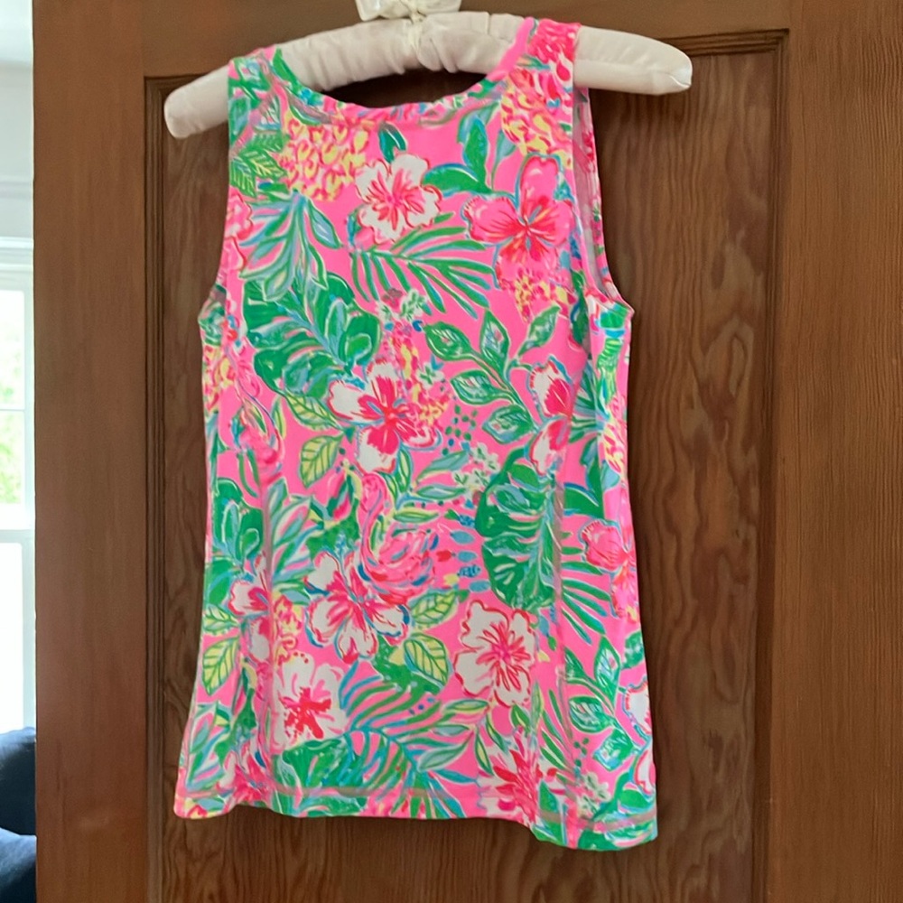 Lilly Pulitzer Vibrant Pink Orange Sleeveless Tank Top